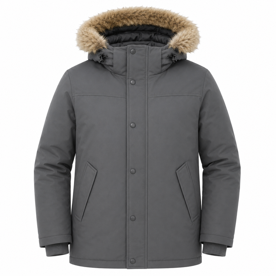 FUR PARKA (GREY & BLACK)