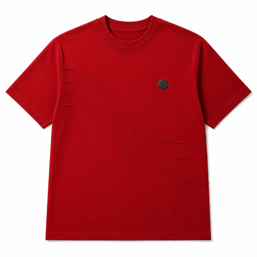 FLOCKED LOGO T-SHIRT (RED)