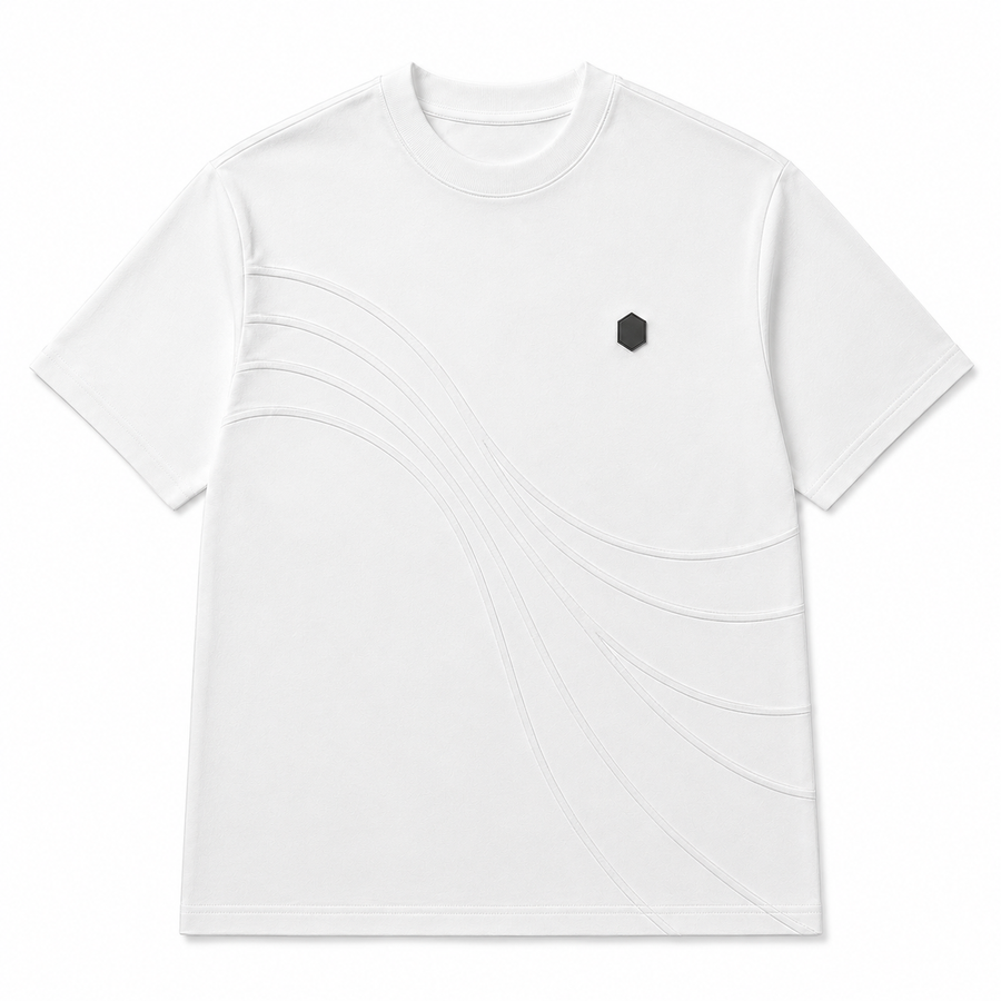 FLOCKED LOGO T-SHIRT (WHITE)