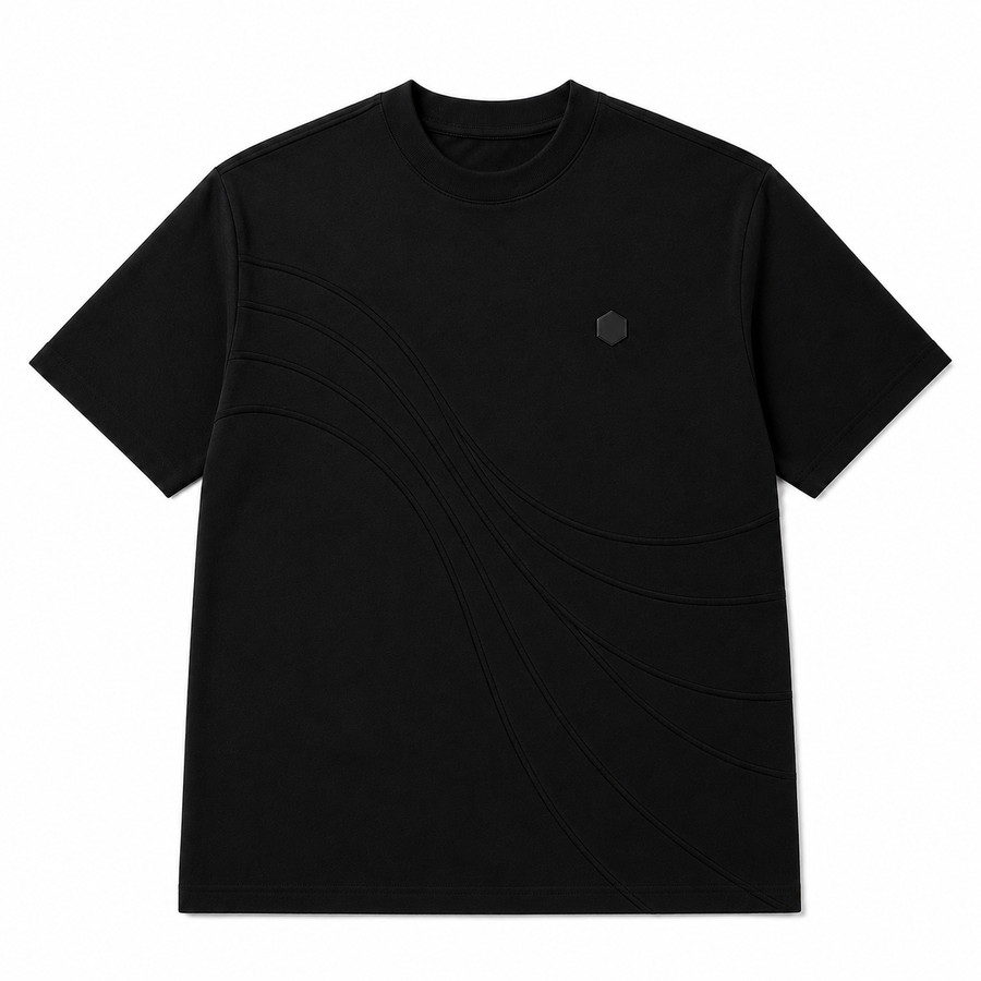 FLOCKED LOGO T-SHIRT (BLACK)