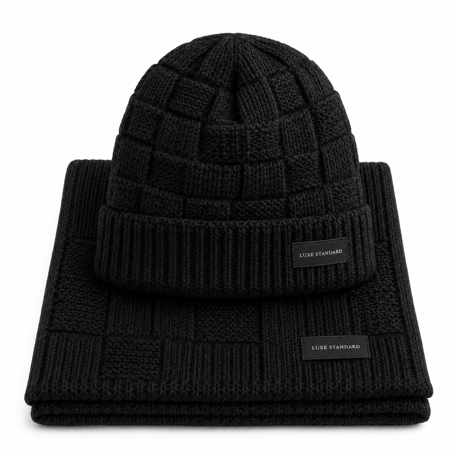 SNUG BEANIE & SCARF SET (BLACK)