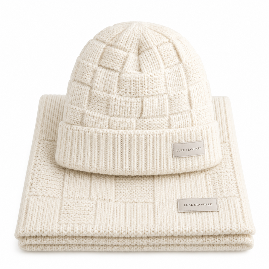 SNUG BEANIE & SCARF SET (WHITE)