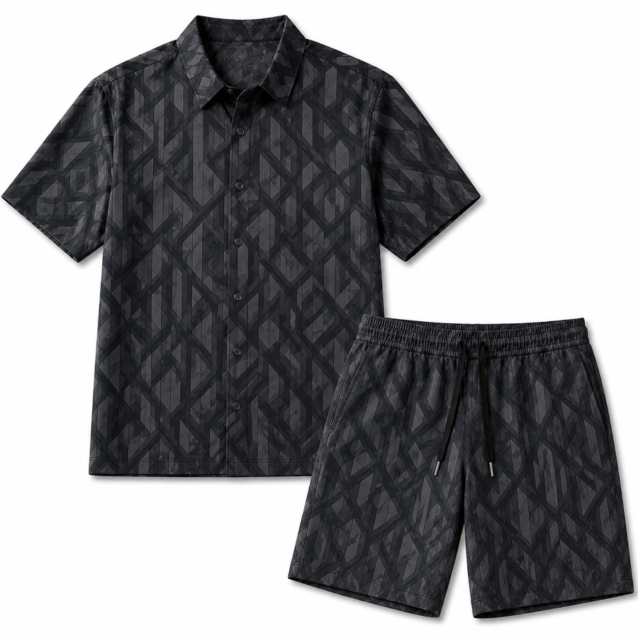 DIAMOND SHIRT SET (BLACK)
