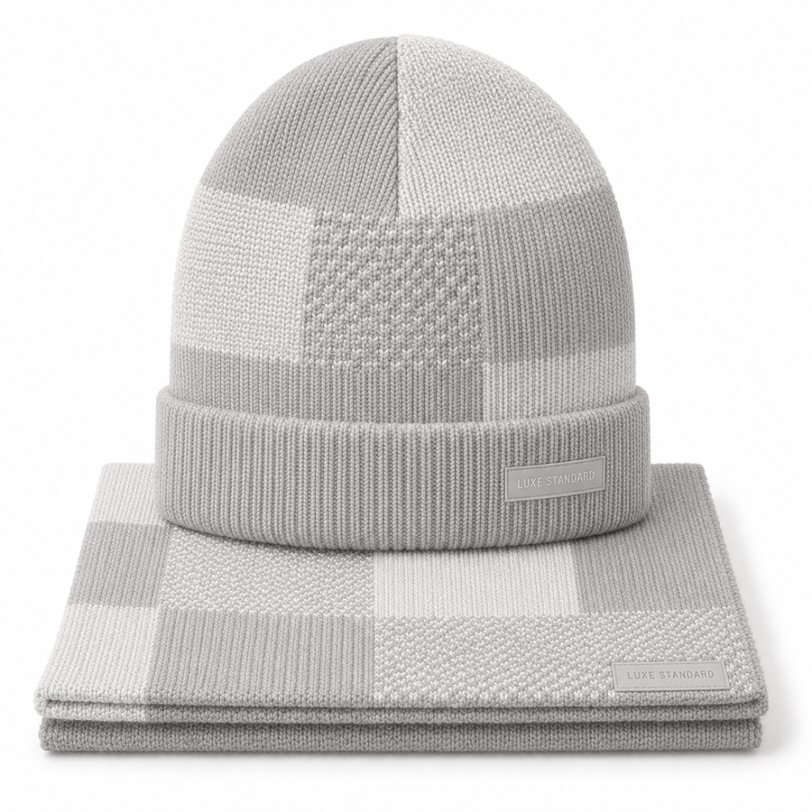 HERITAGE BEANIE & SCARF SET (GREY)