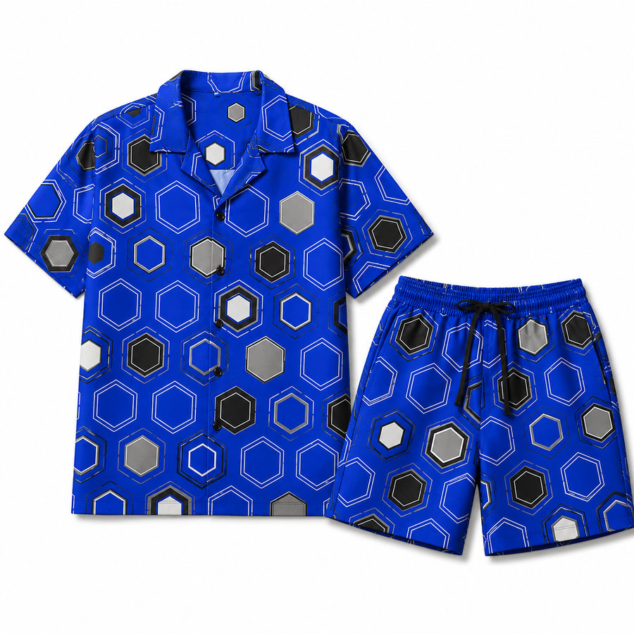 PATCH SHIRT SET (BLUE)