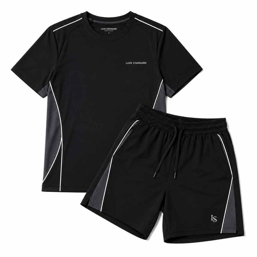 T-SHIRT SHORTS SET (BLACK)