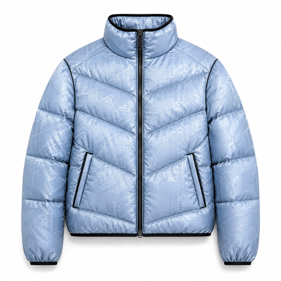 OBLIQUE PUFFER JACKET (LIGHT BLUE)