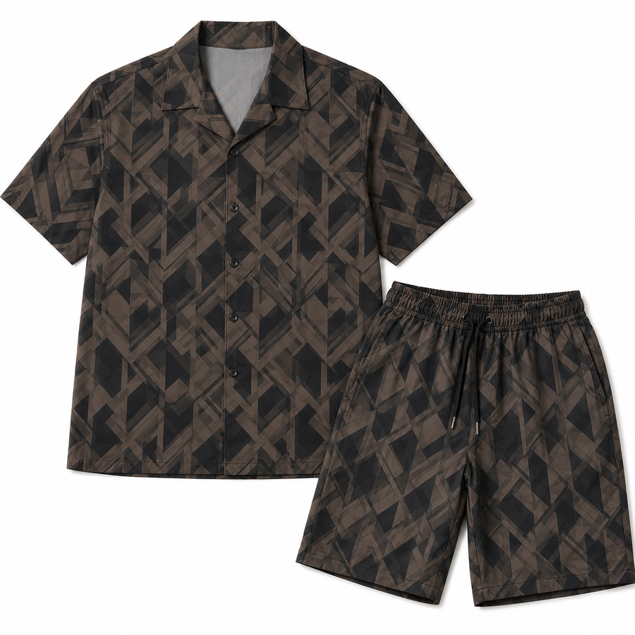 BROWN SHIRT SET