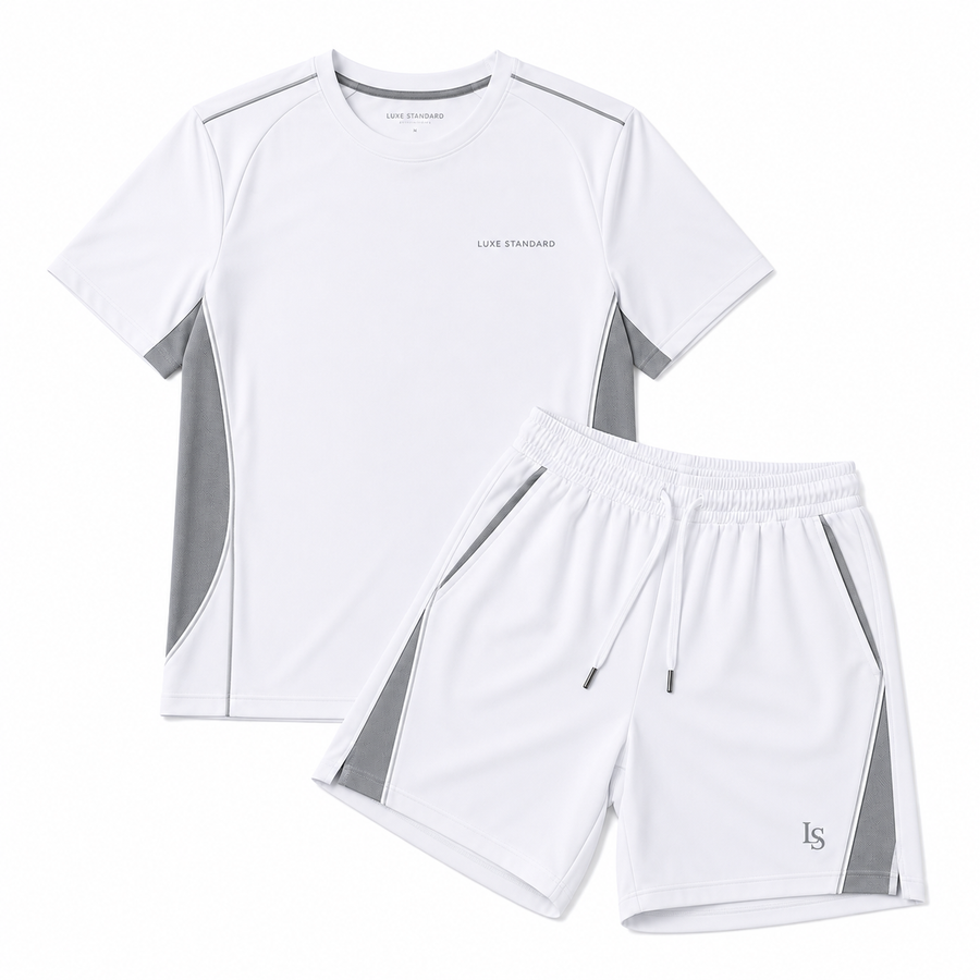 T-SHIRT SHORTS SET (WHITE)