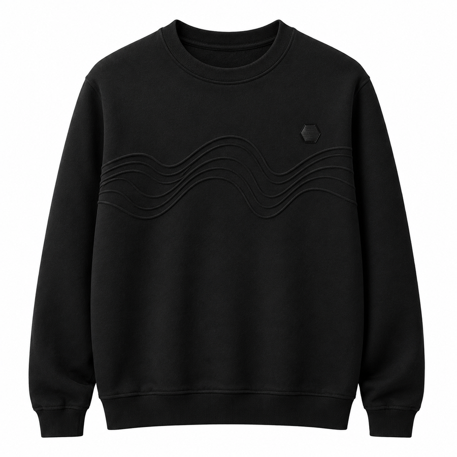 FLOCKED LOGO SWEATSHIRT (BLACK)