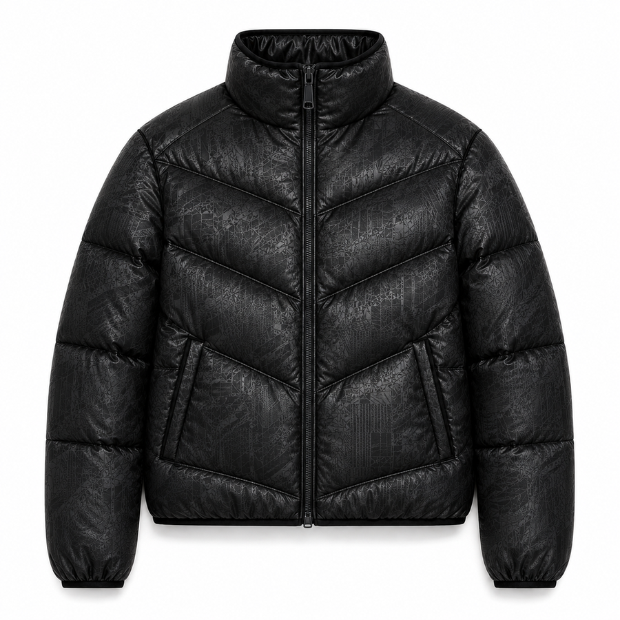 OBLIQUE PUFFER JACKET (BLACK)