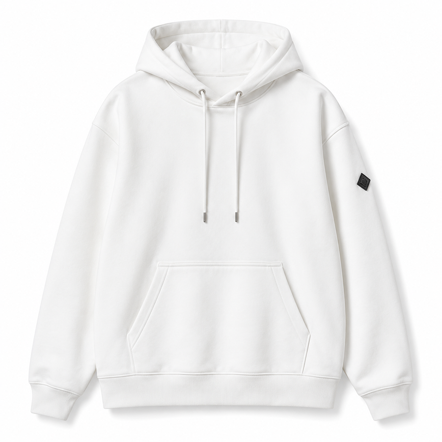 LOGO PATCH HOODIE (WHITE)