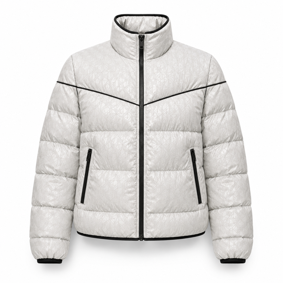 OBLIQUE PUFFER JACKET (SILVER)
